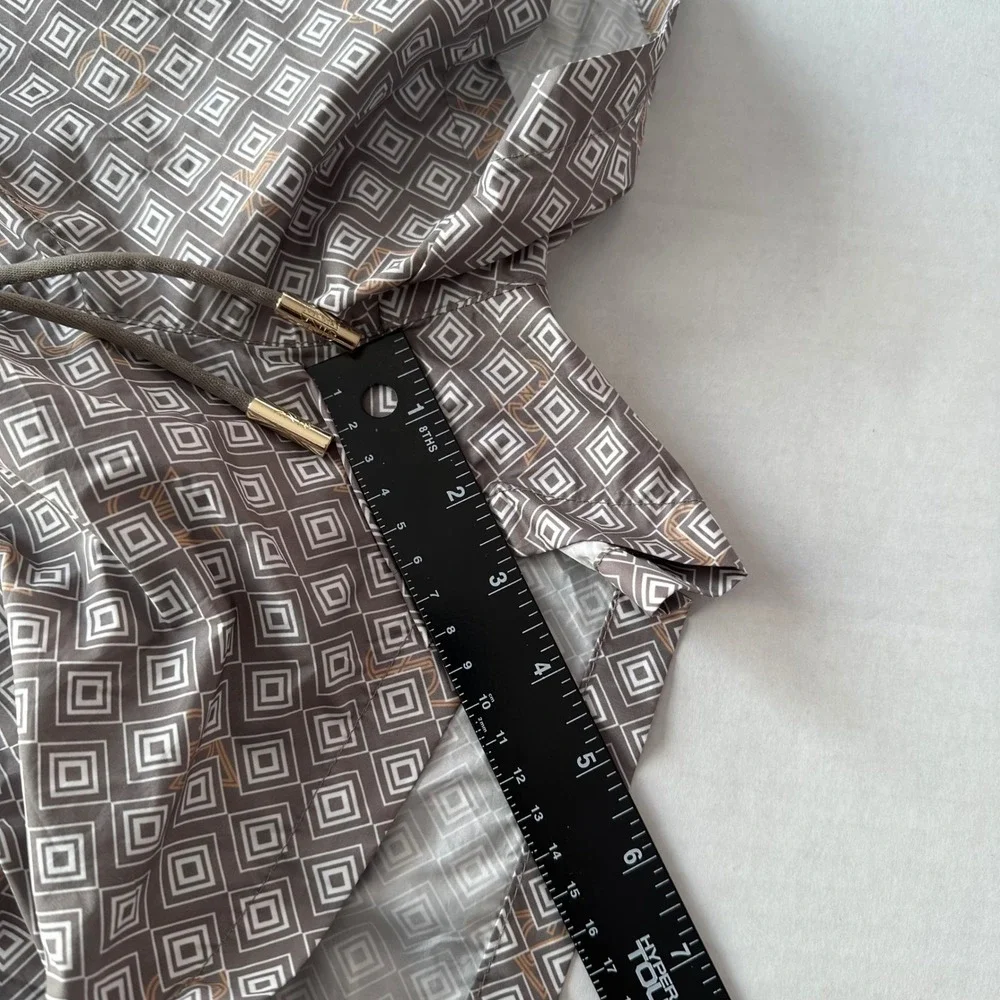 Sink Swimwear Mens Geometric Diamond Print Luxury Resort Swim Trunks Taupe M